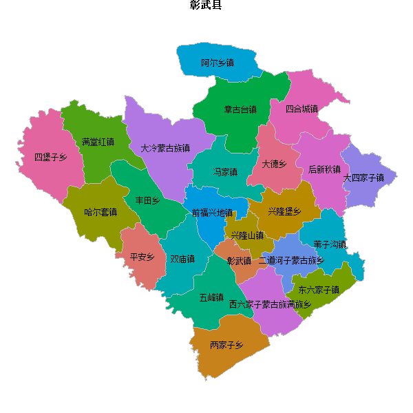 彰武县乡镇地图shp数据百度坐标系(bd09).shp