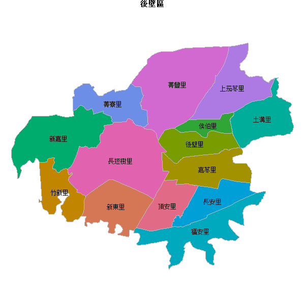 後壁區乡镇地图JSON数据火星坐标系(gcj02).json