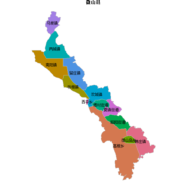 微山县乡镇地图JSON数据火星坐标系(gcj02).json
