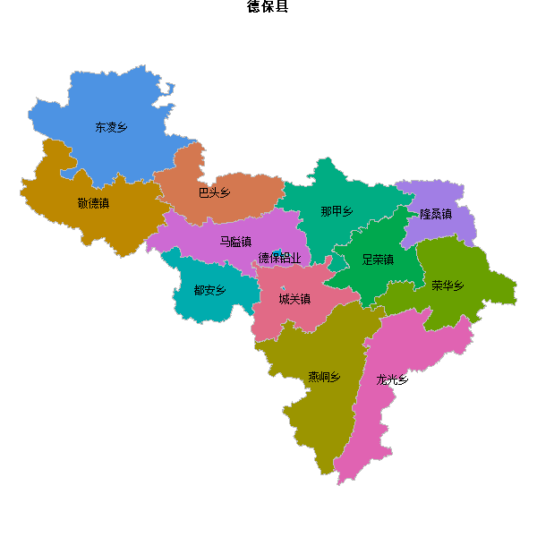 德保县乡镇地图shp数据百度坐标系(bd09).shp