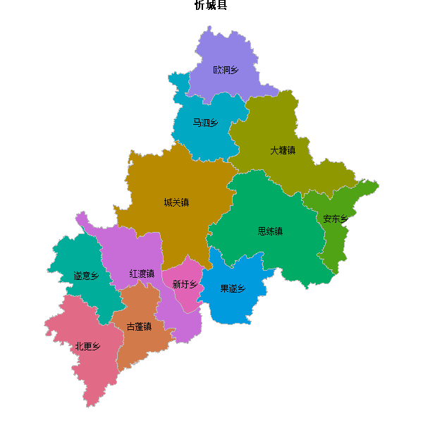 忻城县乡镇地图JSON数据百度坐标系(bd09).json