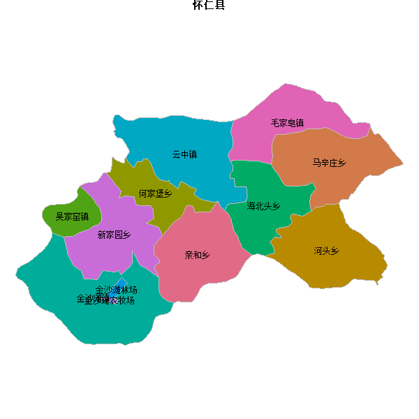 怀仁县乡镇地图JSON数据火星坐标系(gcj02).json
