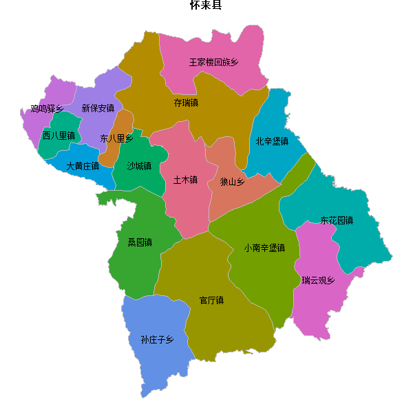 怀来县乡镇地图JSON数据百度坐标系(bd09).json