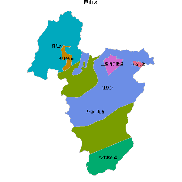 恒山区乡镇地图JSON数据火星坐标系(gcj02).json