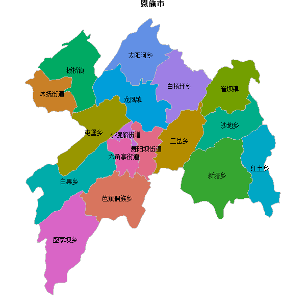 恩施市乡镇地图JSON数据火星坐标系(gcj02).json