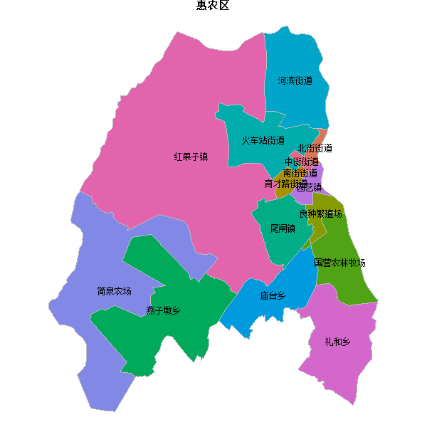 惠农区乡镇地图JSON数据火星坐标系(gcj02).json