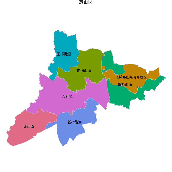 惠山区乡镇地图JSON数据火星坐标系(gcj02).json