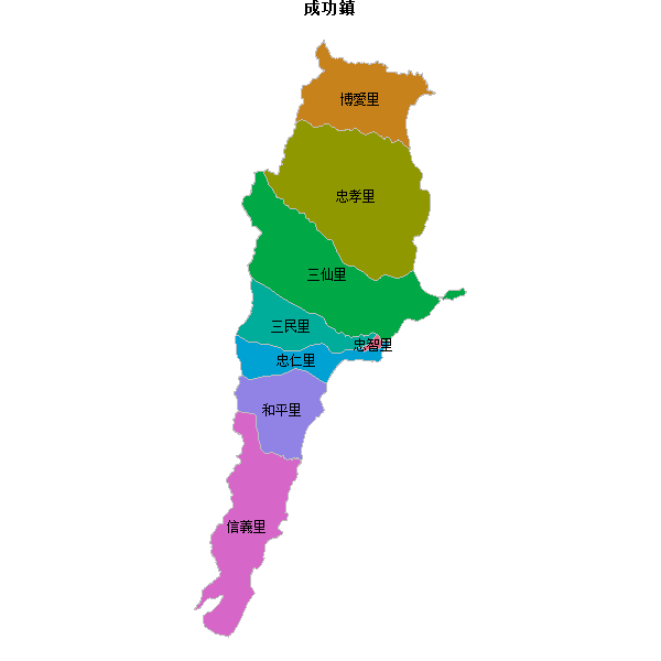 成功鎮乡镇地图JSON数据火星坐标系(gcj02).json
