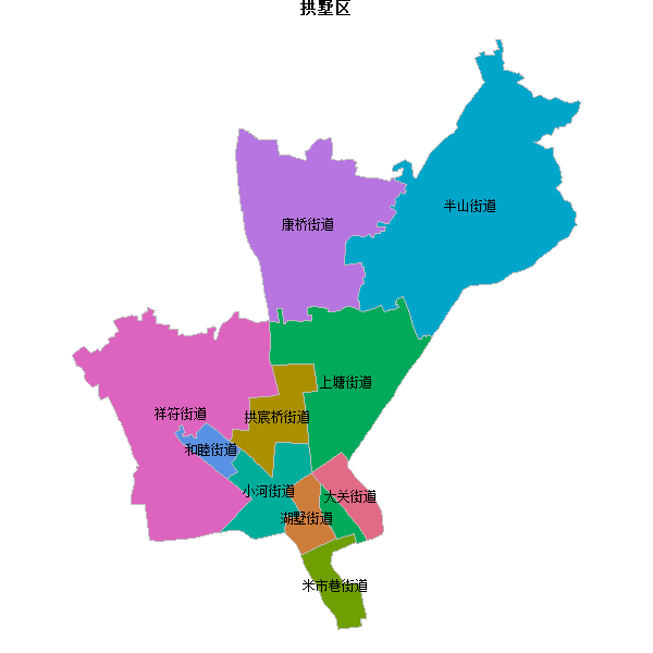 拱墅区乡镇地图JSON数据火星坐标系(gcj02).json