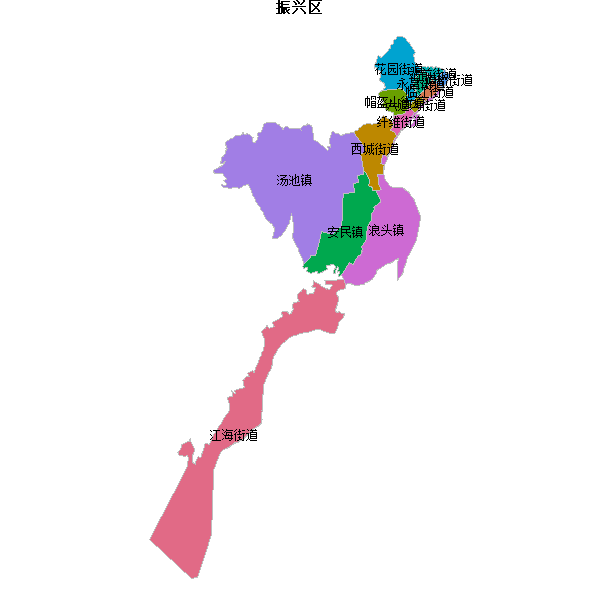 振兴区乡镇地图JSON数据火星坐标系(gcj02).json