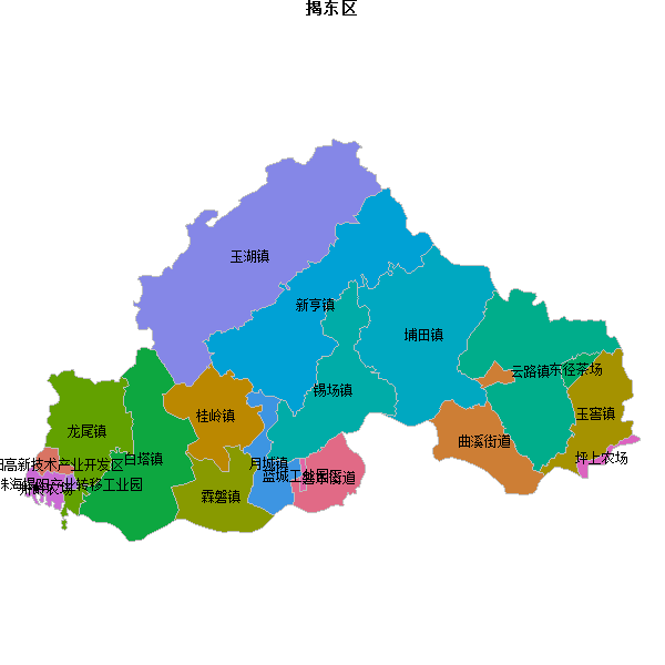 揭东区乡镇地图shp数据百度坐标系(bd09).shp