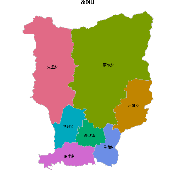 改则县乡镇地图shp数据百度坐标系(bd09).shp