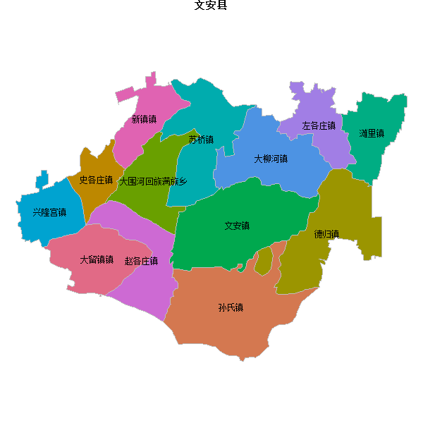 文安县乡镇地图JSON数据火星坐标系(gcj02).json