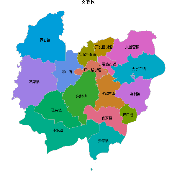 文登区乡镇地图JSON数据火星坐标系(gcj02).json