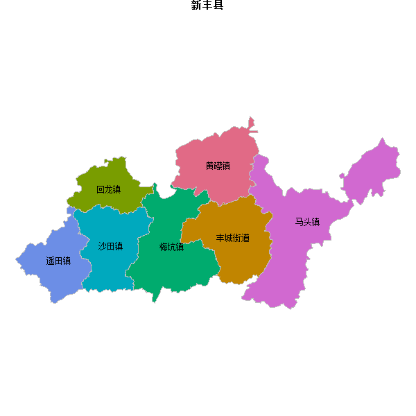 新丰县乡镇地图JSON数据百度坐标系(bd09).json