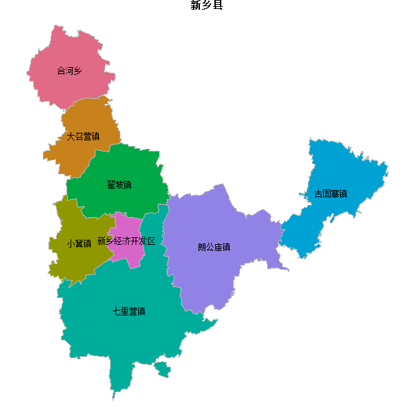 新乡县乡镇地图JSON数据火星坐标系(gcj02).json