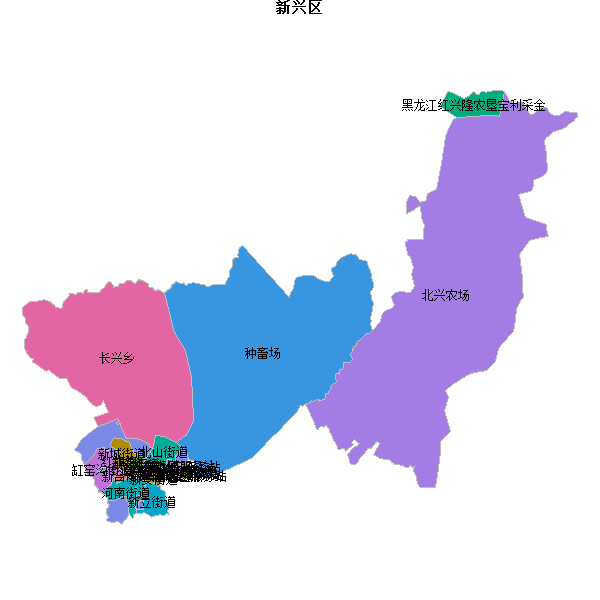 新兴区乡镇地图JSON数据火星坐标系(gcj02).json