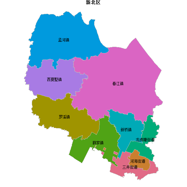 新北区乡镇地图JSON数据火星坐标系(gcj02).json