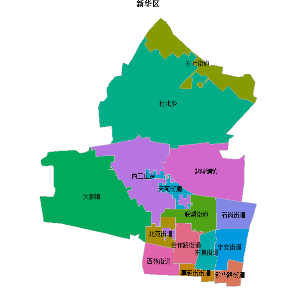 新华区乡镇地图shp数据百度坐标系(bd09).shp
