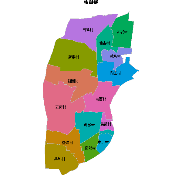 新園鄉乡镇地图JSON数据百度坐标系(bd09).json