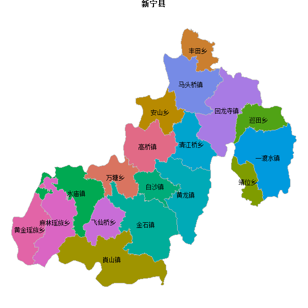 新宁县乡镇地图shp数据百度坐标系(bd09).shp