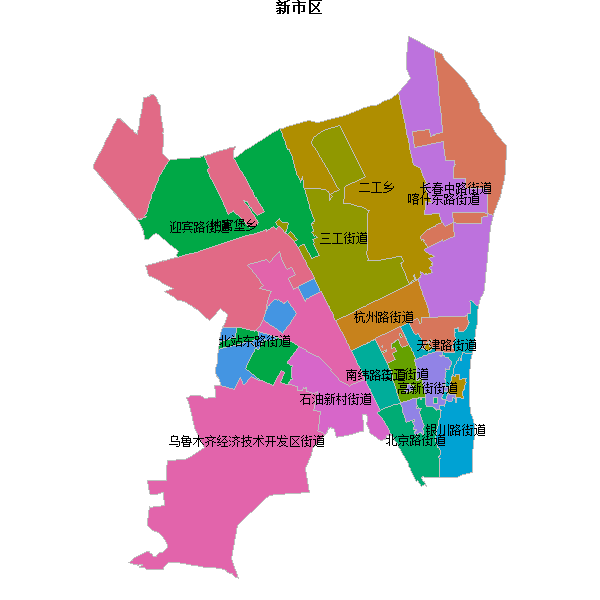 新市区乡镇地图JSON数据火星坐标系(gcj02).json