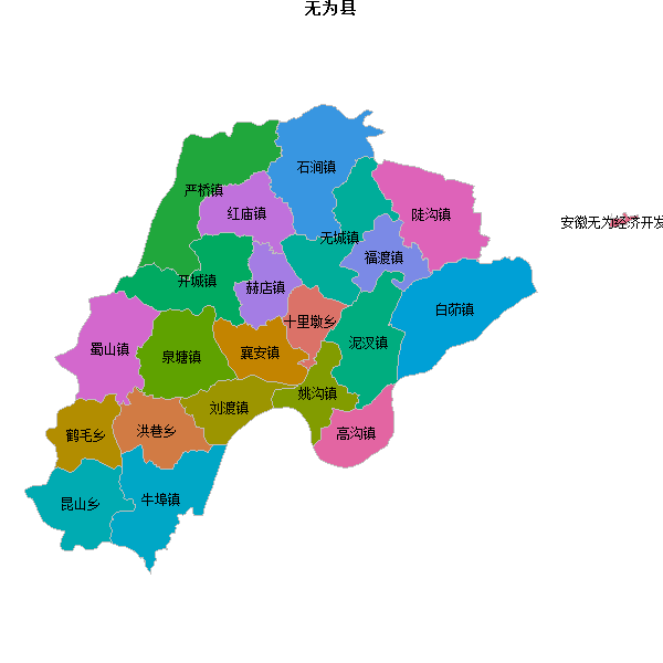 无为县乡镇地图JSON数据火星坐标系(gcj02).json