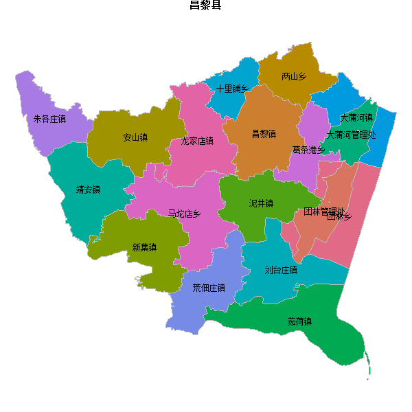 昌黎县乡镇地图JSON数据火星坐标系(gcj02).json