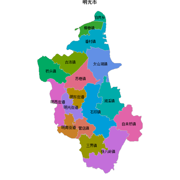 明光市乡镇地图JSON数据百度坐标系(bd09).json