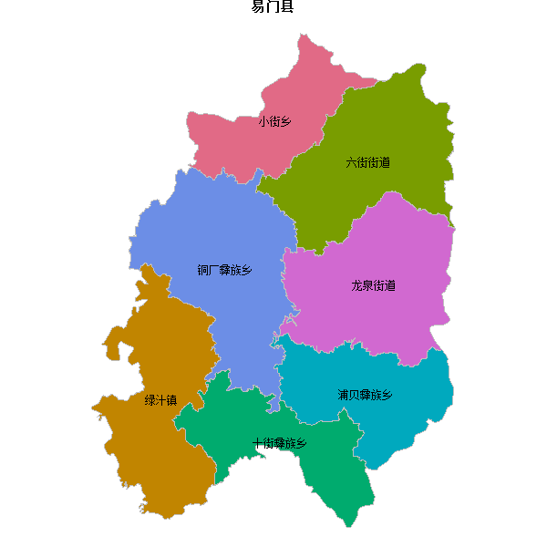 易门县乡镇地图JSON数据火星坐标系(gcj02).json
