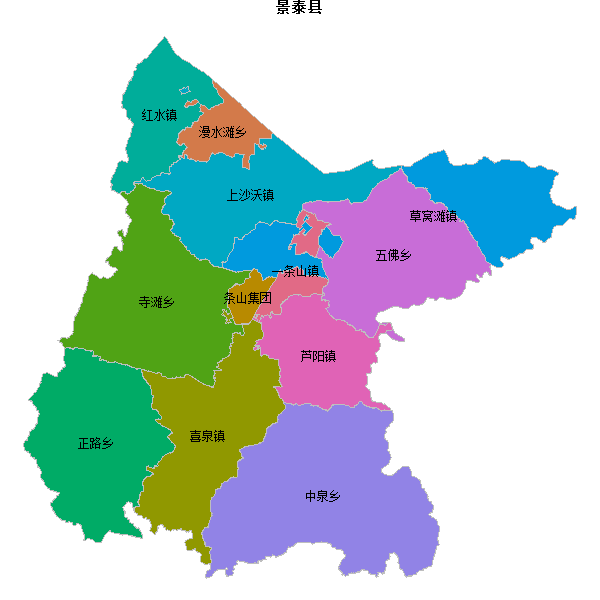 景泰县乡镇地图shp数据百度坐标系(bd09).shp
