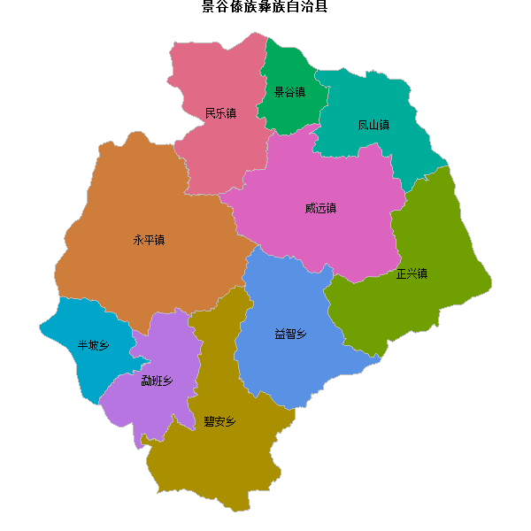 景谷傣族彝族自治县乡镇地图JSON数据百度坐标系(bd09).json