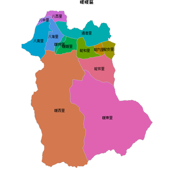 暖暖區乡镇地图JSON数据百度坐标系(bd09).json