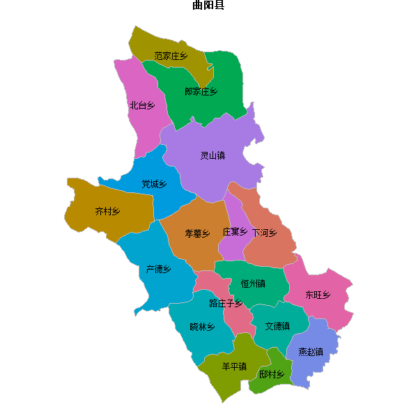 曲阳县乡镇地图JSON数据火星坐标系(gcj02).json