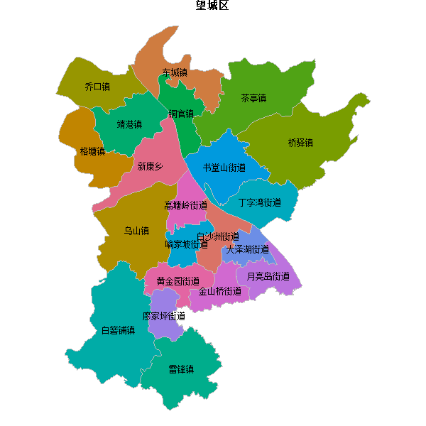 望城区乡镇地图JSON数据火星坐标系(gcj02).json