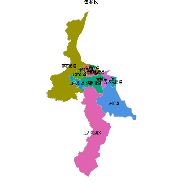 望花区乡镇地图JSON数据火星坐标系(gcj02).json