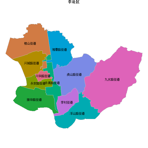 李沧区乡镇地图JSON数据火星坐标系(gcj02).json