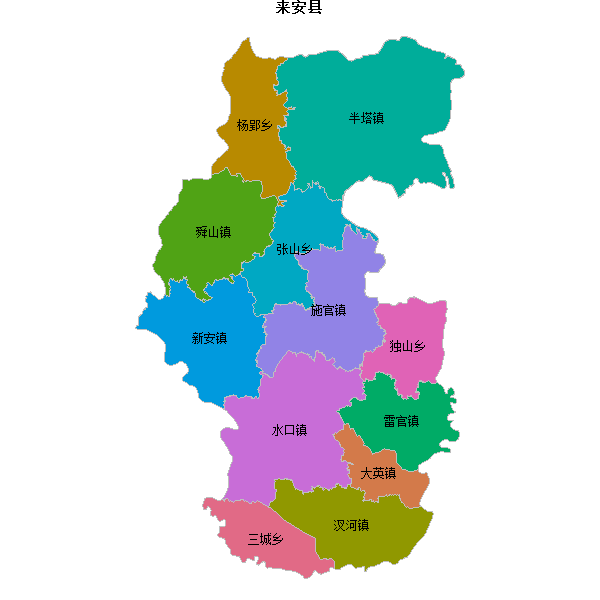 来安县乡镇地图JSON数据火星坐标系(gcj02).json