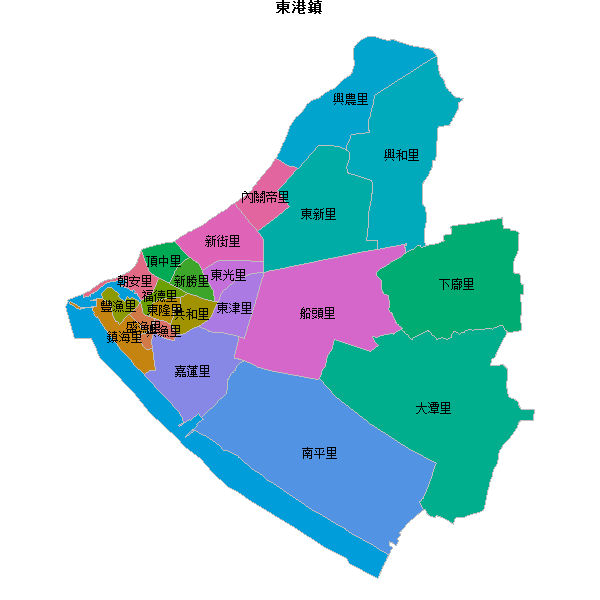 東港鎮乡镇地图JSON数据百度坐标系(bd09).json