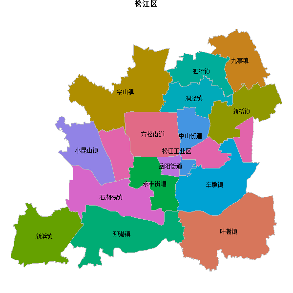 松江区乡镇地图JSON数据火星坐标系(gcj02).json