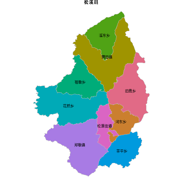 松溪县乡镇地图JSON数据火星坐标系(gcj02).json
