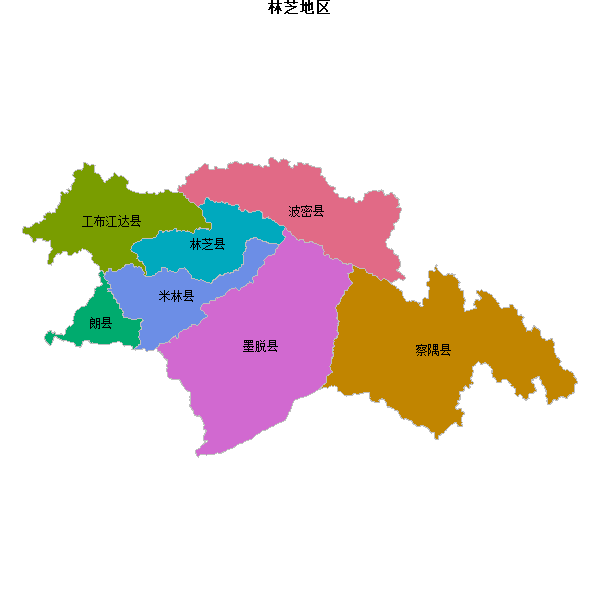 林芝地区地图JSON数据火星坐标系(gcj02).json