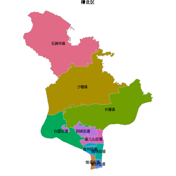 柳北区乡镇地图JSON数据火星坐标系(gcj02).json