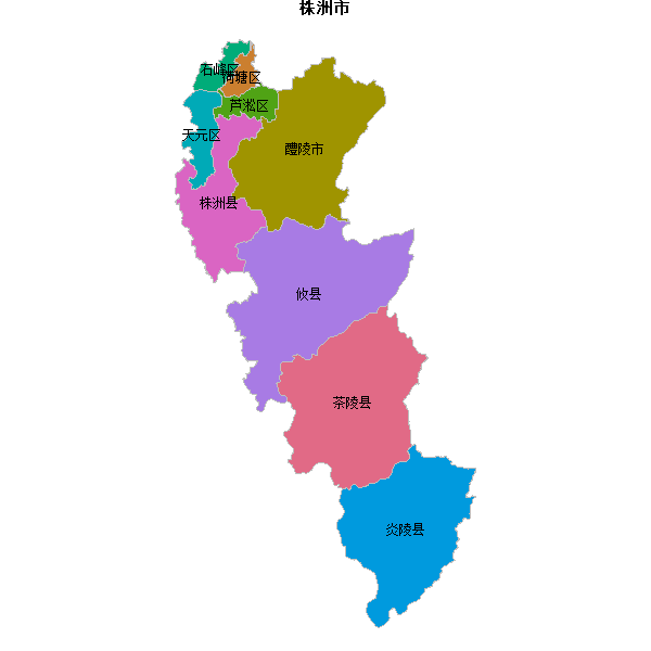 株洲市地图JSON数据火星坐标系(gcj02).json