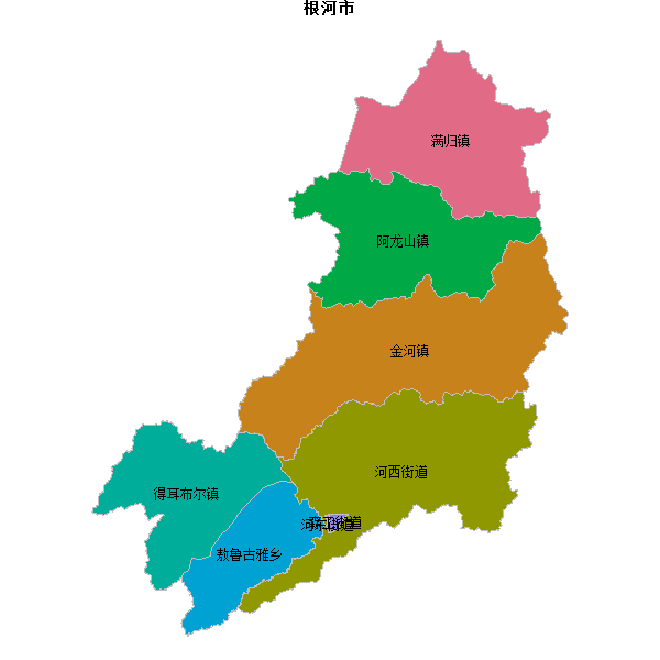 根河市乡镇地图JSON数据火星坐标系(gcj02).json