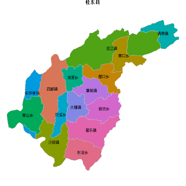 桂东县乡镇地图JSON数据火星坐标系(gcj02).json