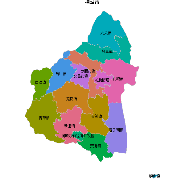 桐城市乡镇地图JSON数据火星坐标系(gcj02).json