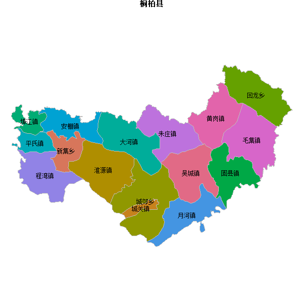 桐柏县乡镇地图JSON数据火星坐标系(gcj02).json