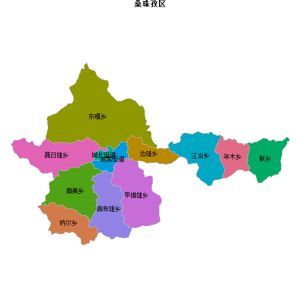 桑珠孜区乡镇地图JSON数据火星坐标系(gcj02).json
