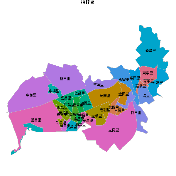 楠梓區乡镇地图JSON数据火星坐标系(gcj02).json